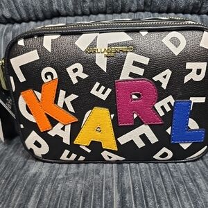 Karl Lagerfeld Black Bag with Colorful Lettering